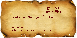 Soós Margaréta névjegykártya